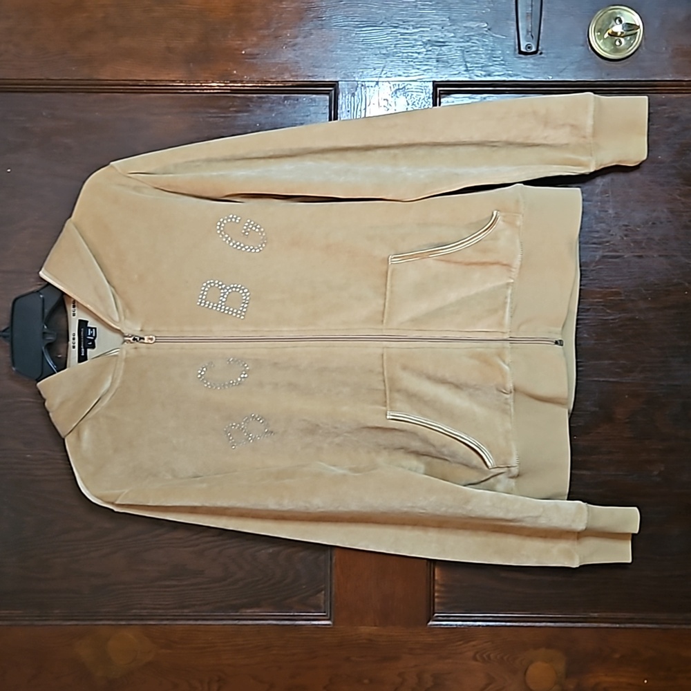 BCBGMaxAzaria Velour Zip Up Hoodie - Size L